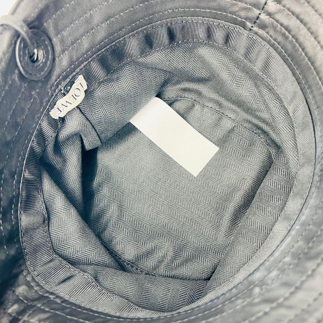 ロエベ フィッシャーマンハット　サイズ59 バケットハット ブラック レザー