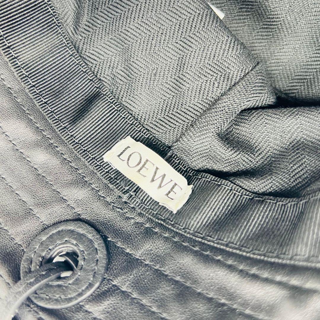 ロエベ フィッシャーマンハット　サイズ59 バケットハット ブラック レザー