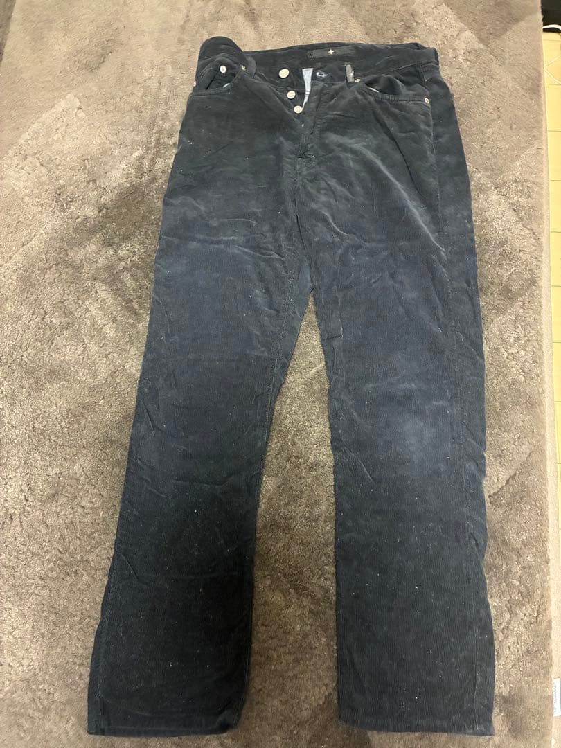 STONE  ブラック コーデュロイパンツ