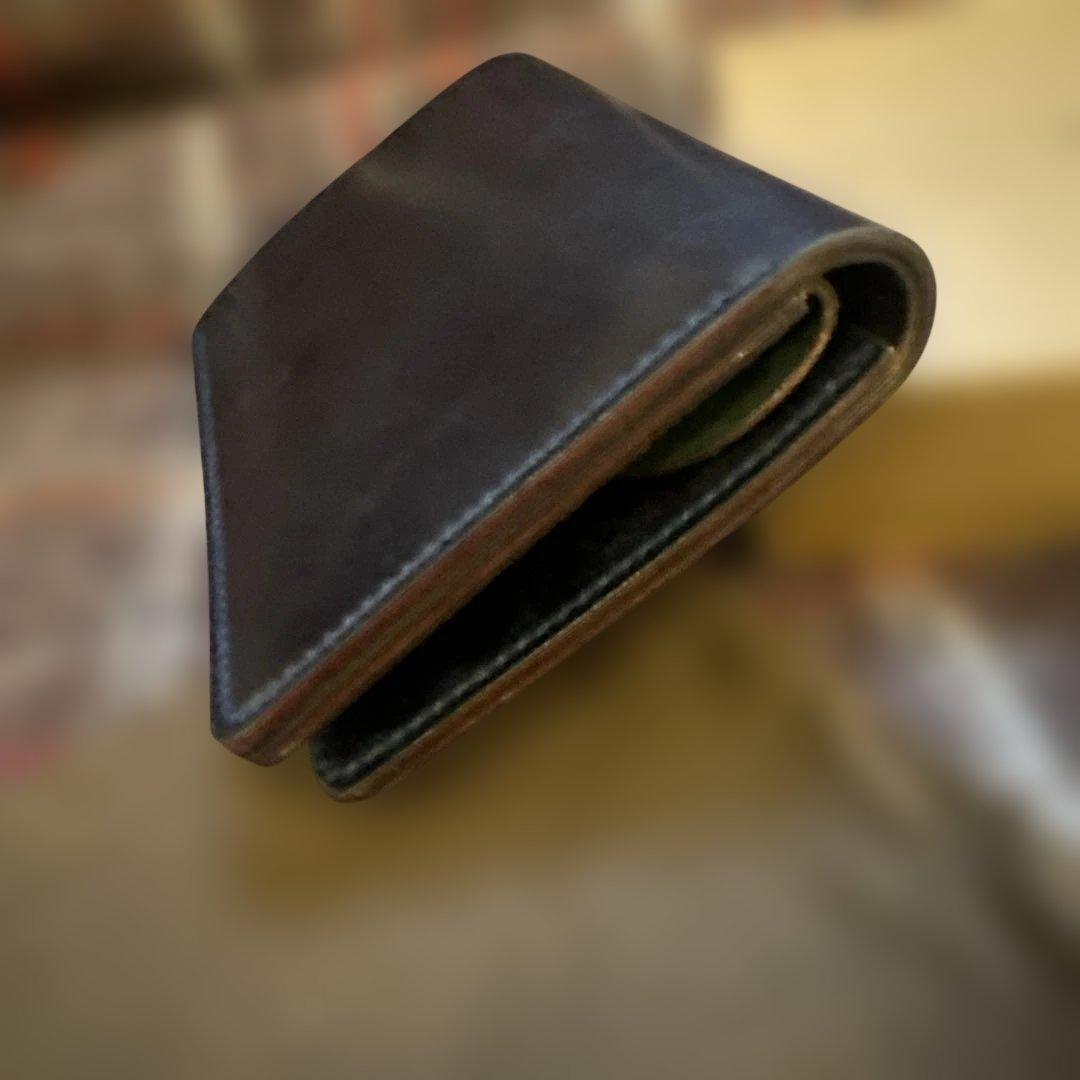 アーツアンドクラフツ米国ホーウィン社製紺色シェルコードバンウォレット新品未使用品