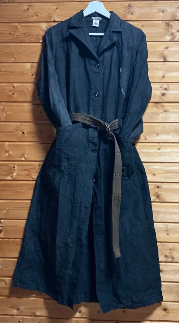 マルクルビアン【90S】古着加工　ロングコート・シャツ50ブラック系