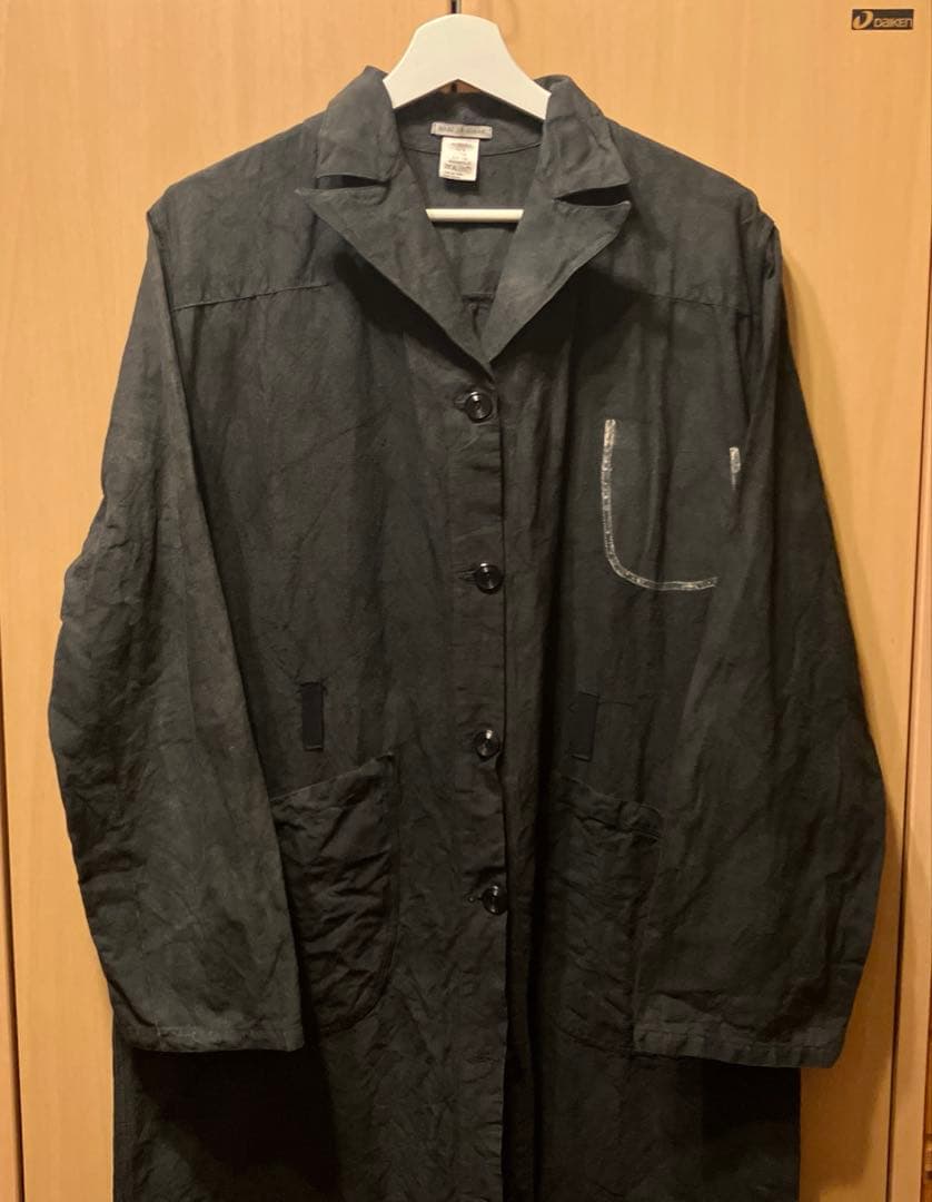 マルクルビアン【90S】古着加工　ロングコート・シャツ50ブラック系