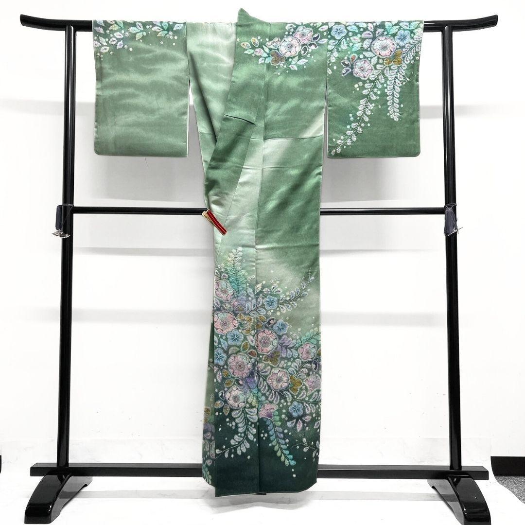 桐屋翠山工房　銀通し　辻ヶ花　ぼかし　訪問着　着物　041a p