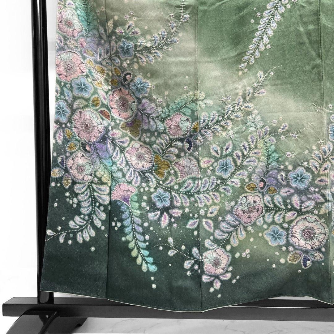 桐屋翠山工房　銀通し　辻ヶ花　ぼかし　訪問着　着物　041a p