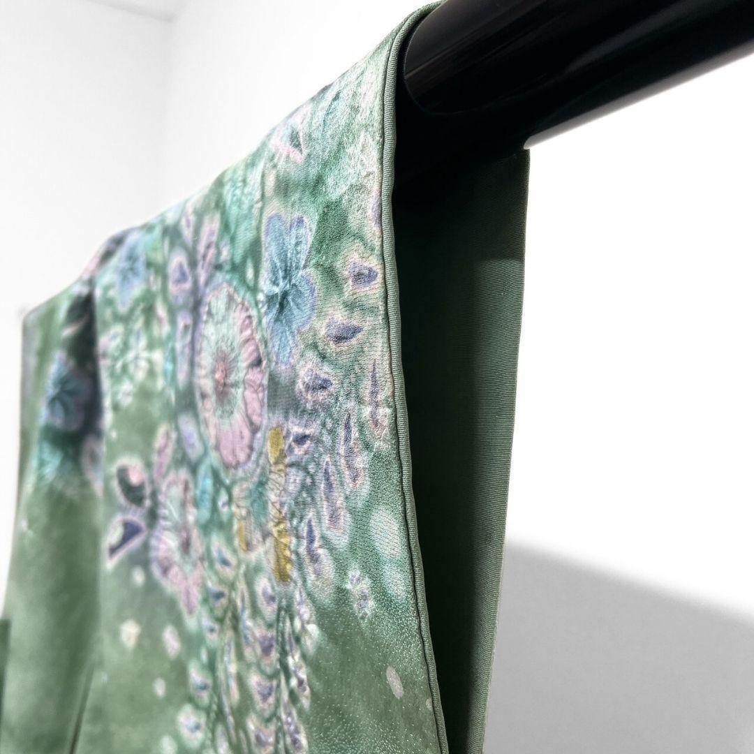 桐屋翠山工房　銀通し　辻ヶ花　ぼかし　訪問着　着物　041a p