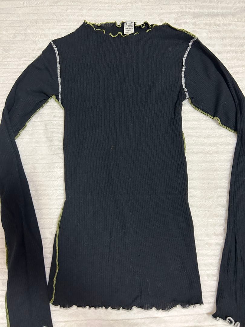 【新品】BASERANGEベースレンジ ブラックグリーンホワイト系カットソーS