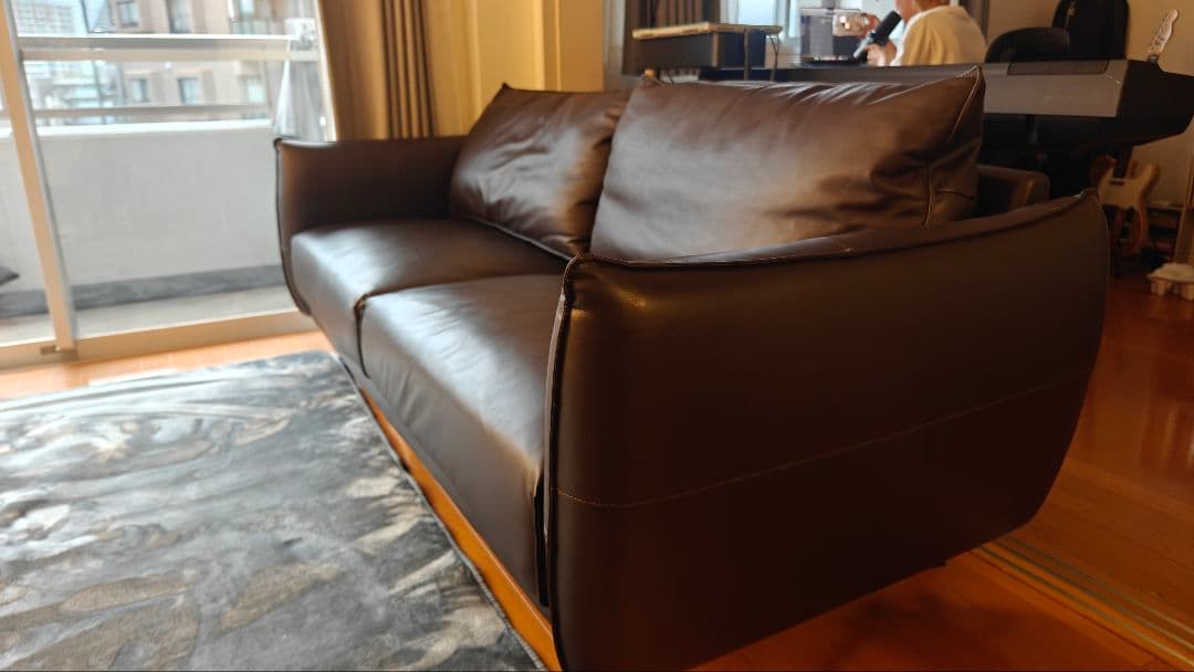 【原価13万円→半額以下】3人掛け本革ソファ 送料無料 美品NITORI ニトリ