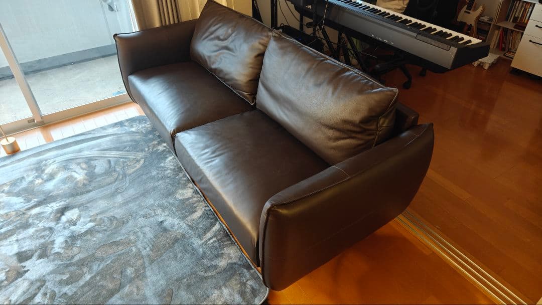【原価13万円→半額以下】3人掛け本革ソファ 送料無料 美品NITORI ニトリ