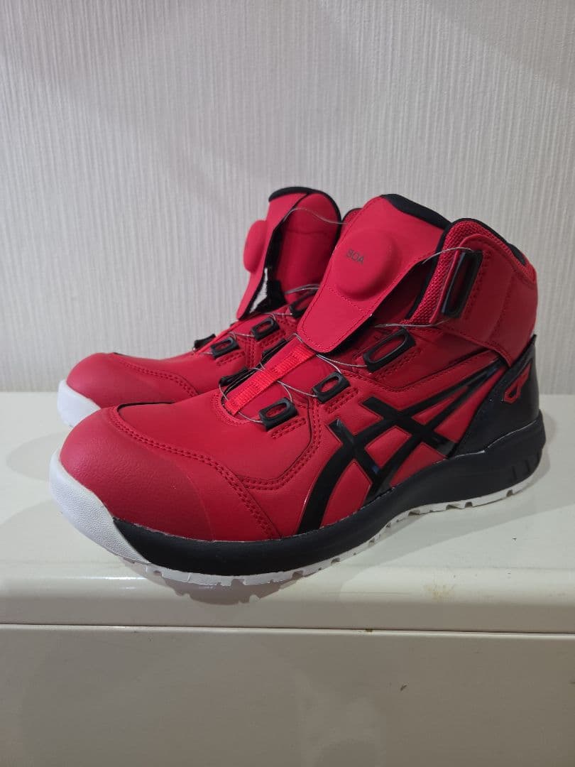 asics BOA ワークブーツ レッド