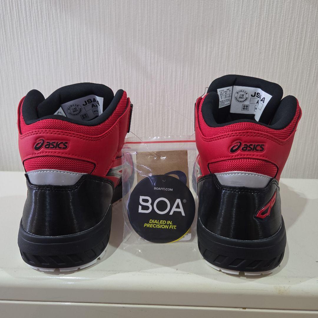 asics BOA ワークブーツ レッド