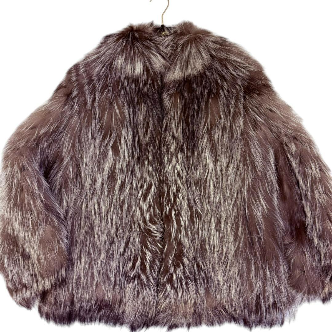 【極美品】サガフォックス シルバー 毛皮コート レディース フォクスファー