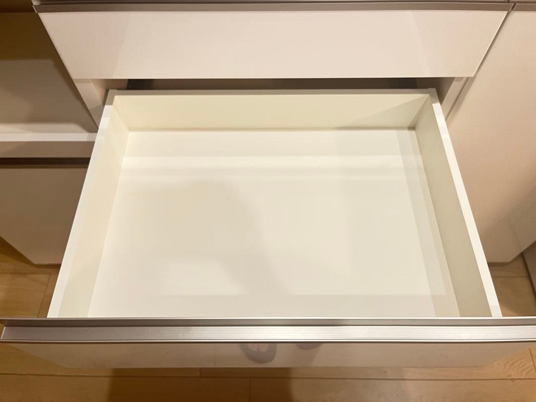 【超美品】パモウナ　カウンターEC 白　幅140cm 奥行45cm 高さ94cm