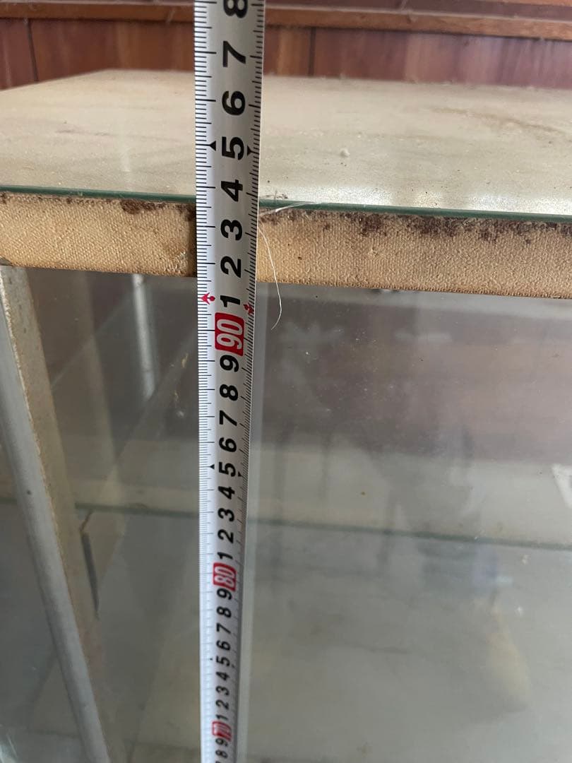 送料込み！昭和レトロなガラスケース 店舗什器サイズ:約　幅90奥44高94cm