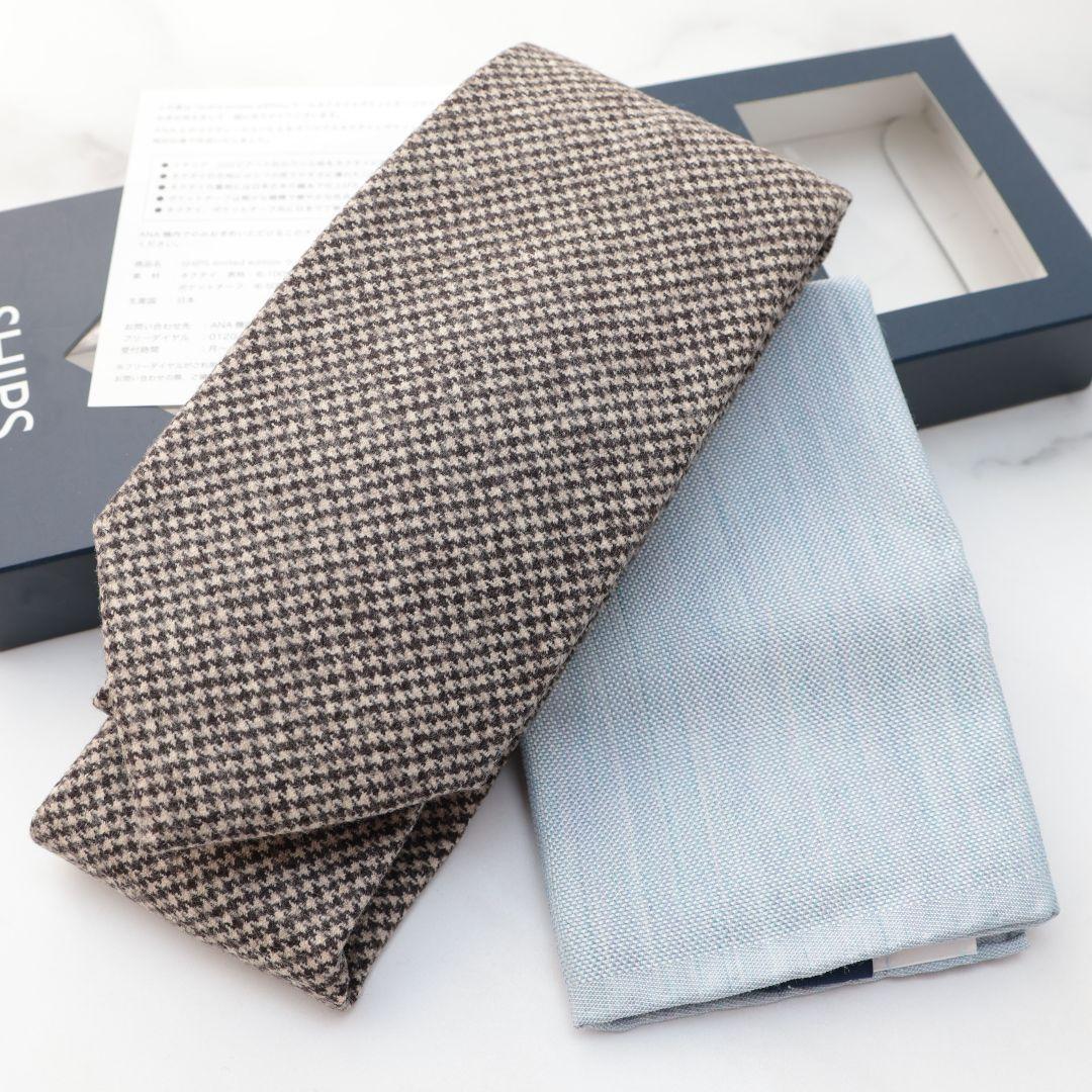 未使用 SHIPS ロロピアーナ ANA ネクタイ ポケットチーフ シップス