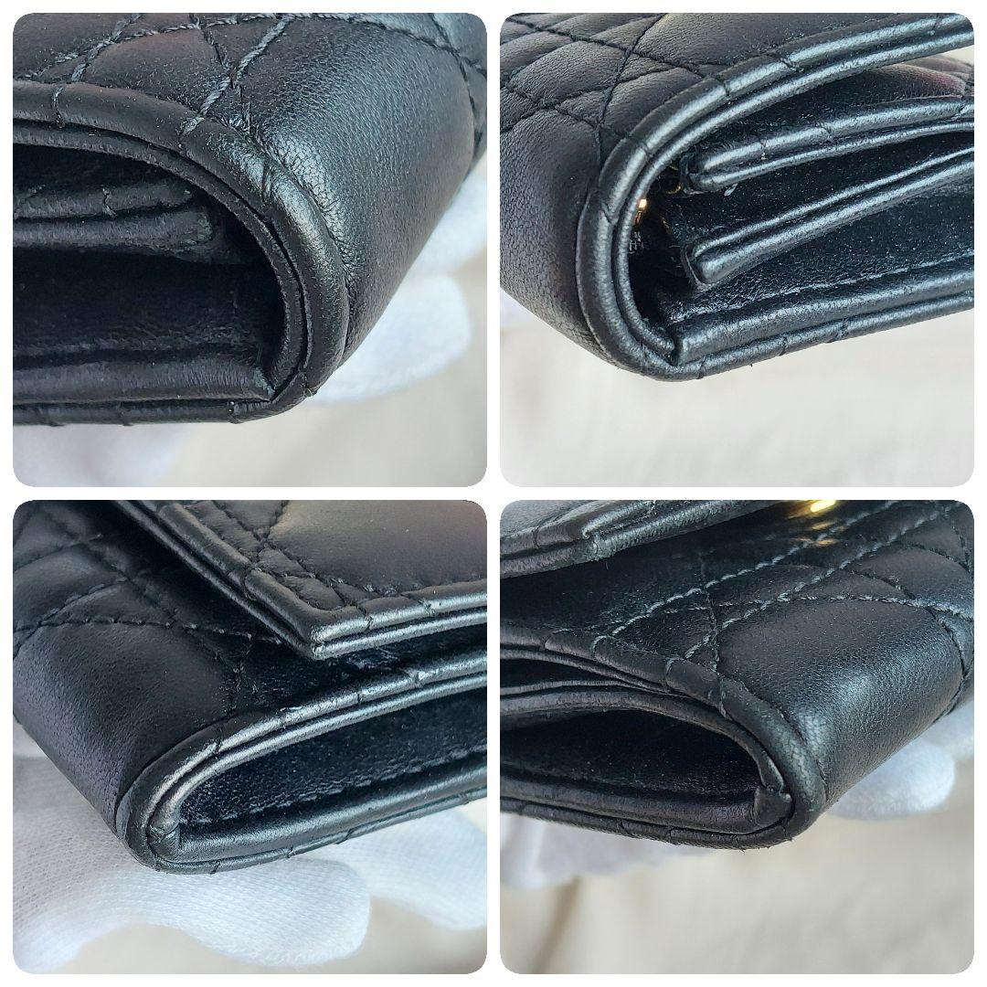 【現行】 ディオール 財布  オールグライシンウォレット 黒 革 パール