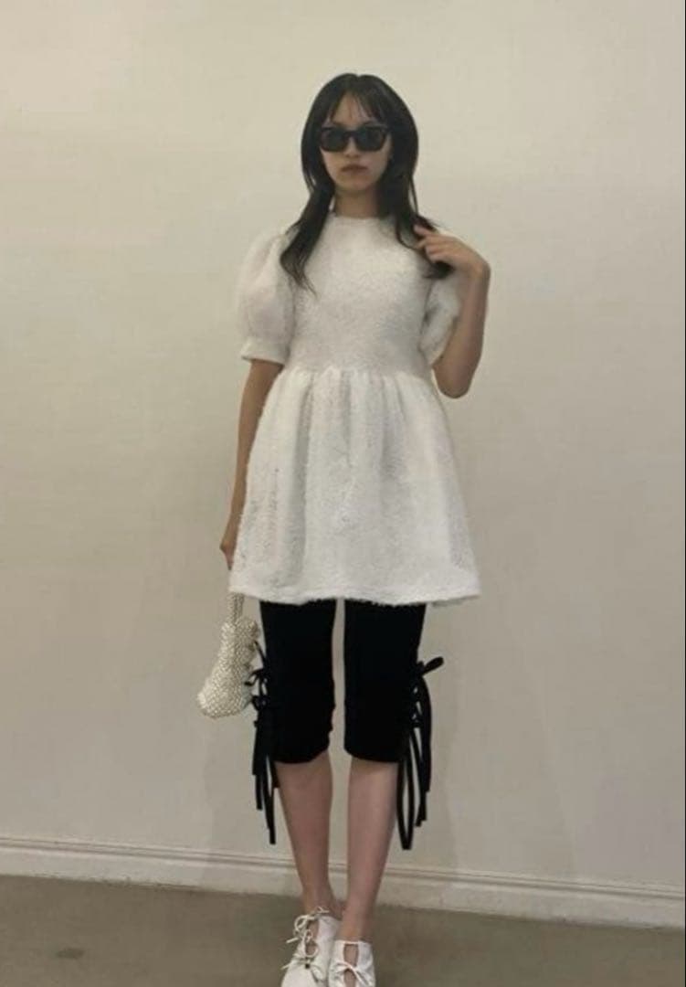 HONEY MI HONEY チュールパフスリーブチュニックワンピース