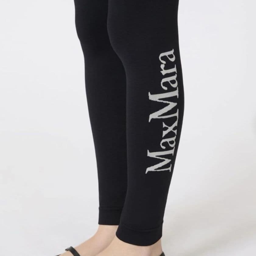S MaxMara エスマックスマーラ レギンス パンツ ロゴ ブラック S