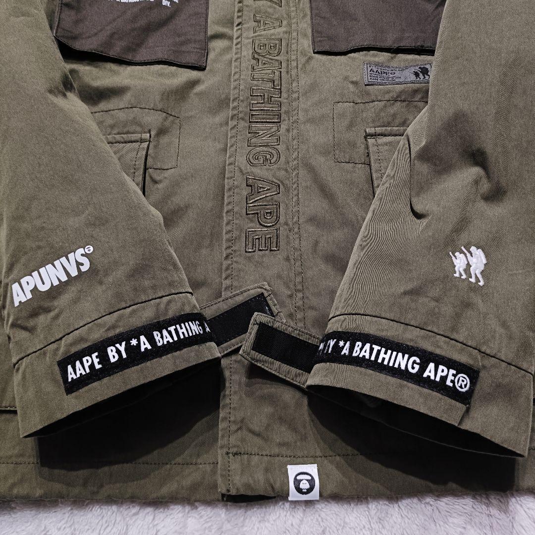 AAPE アベイシングエイプ 3WAY ミリタリージャケット カーキ S