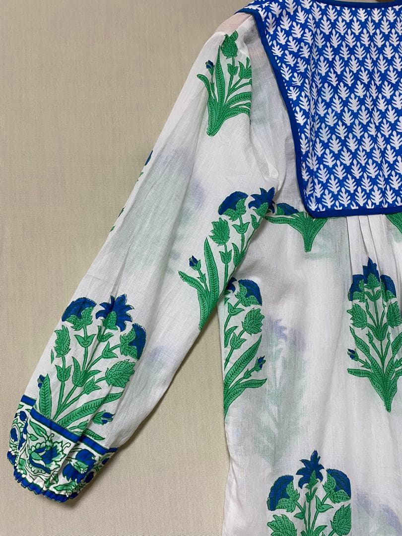 エスゼット プリントブロック　ワンピース　ミディアム丈　チュニック　S