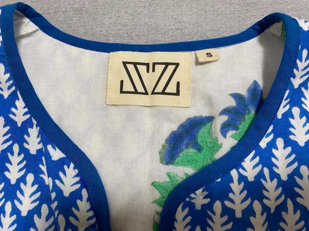 エスゼット プリントブロック　ワンピース　ミディアム丈　チュニック　S