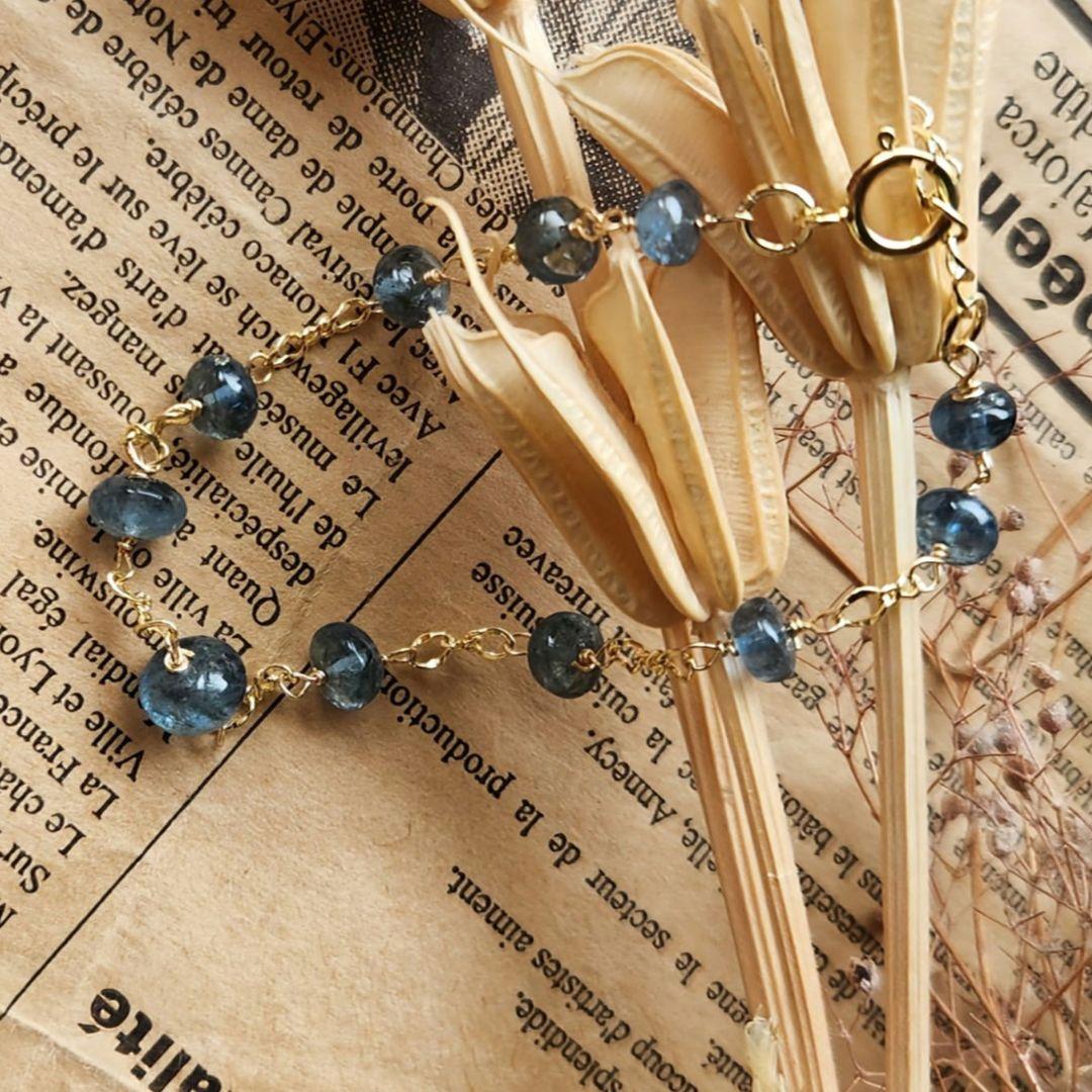 ✳️Q′sB✳️１４kgfサンタマリアカラーアクアマリンブレスレット