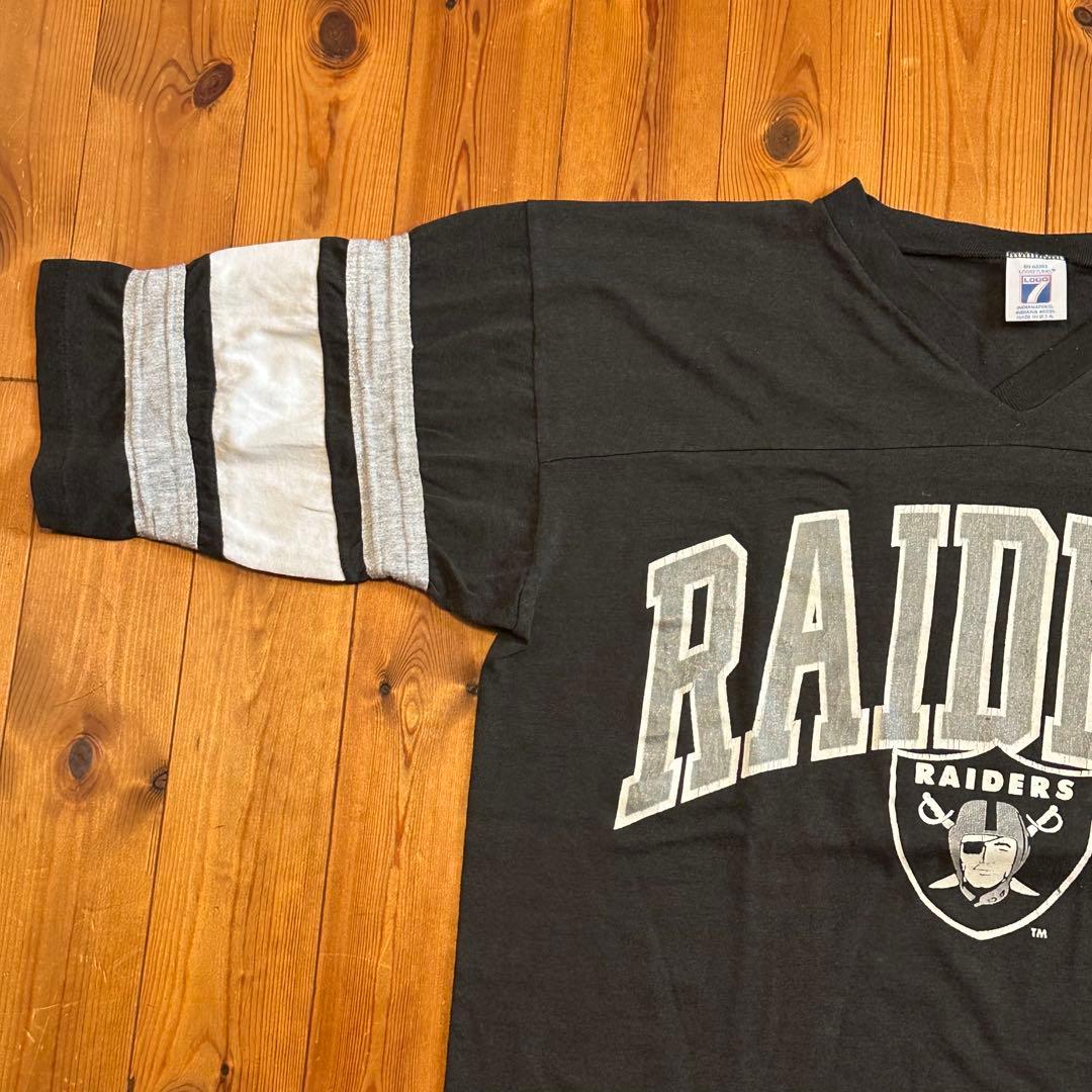 90sNFLロサンゼルスレイダースRAIDERSフットボールTシャツロゴ7USA