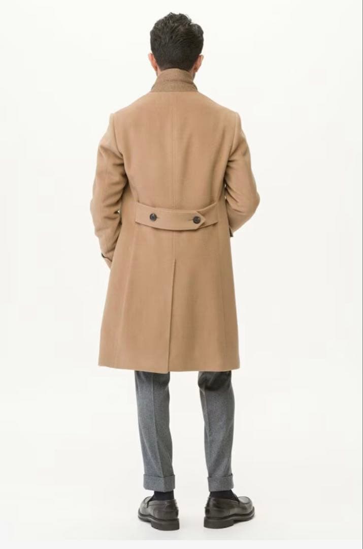 UNIVERSAL LANGUAGE ベージュチェスターコート シングルブレスト