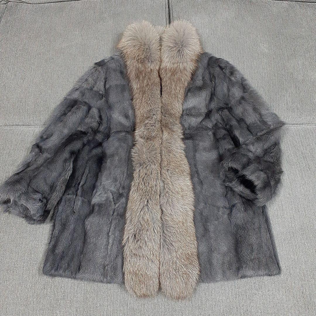 フォックス襟 コート ロシアンリス ミンク