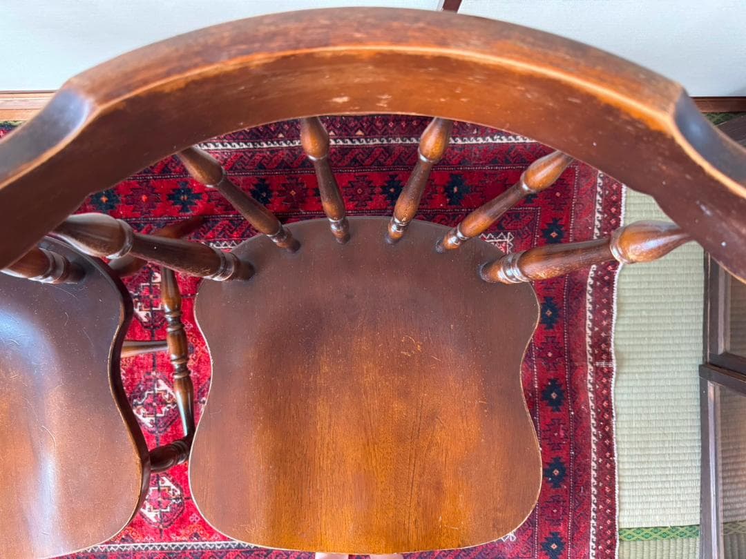 【今週末まで出品】飛騨家具　キツツキマーク　ダイニングチェア　ウィンザーチェア