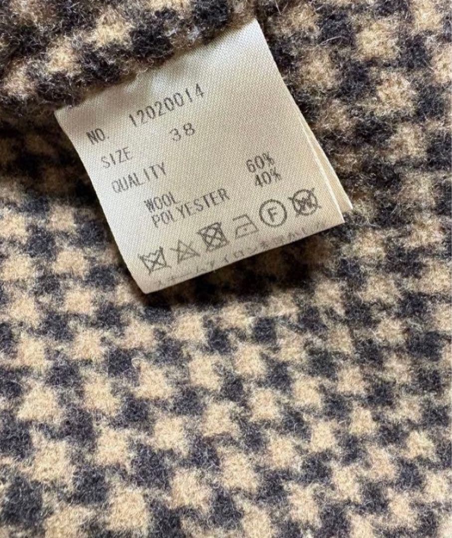 todayful Over Check Coat 38 ロングコート　ブラウン