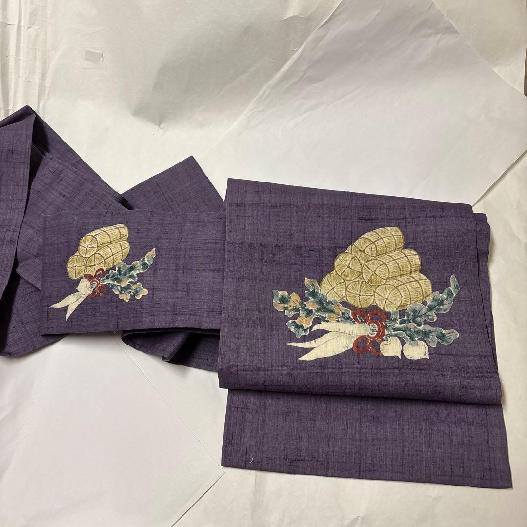 ぽ*よ様 名古屋帯　パープル　紫　藤色