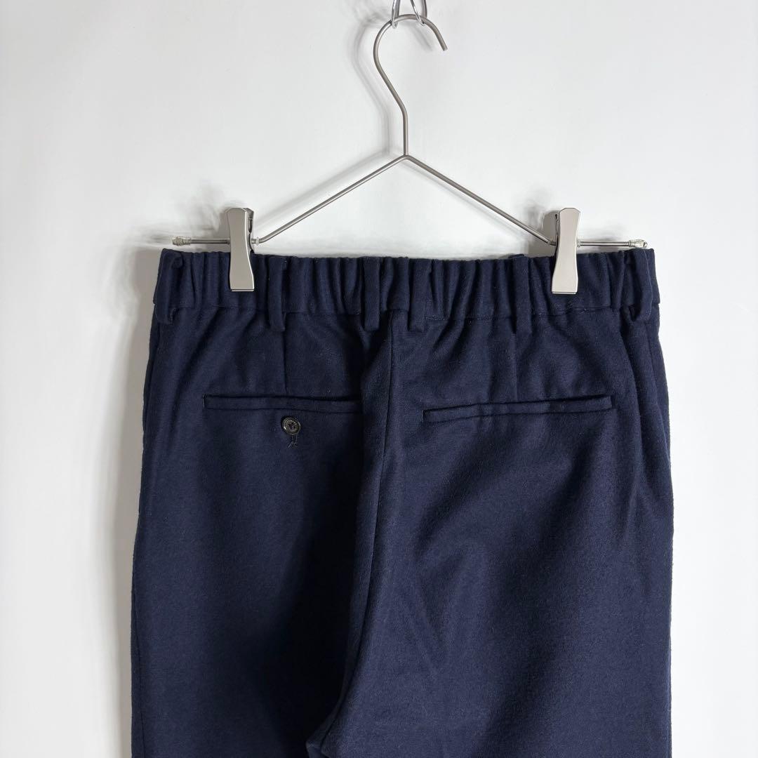 MARKAWARE 日本製 ウールフランネル ペグトップ パンツ ネイビー 3