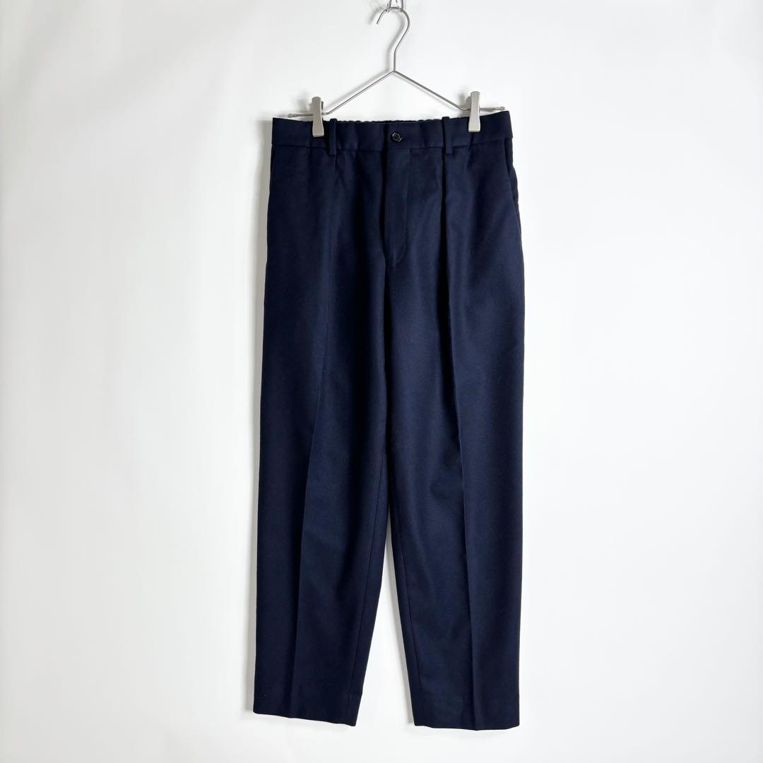 MARKAWARE 日本製 ウールフランネル ペグトップ パンツ ネイビー 3