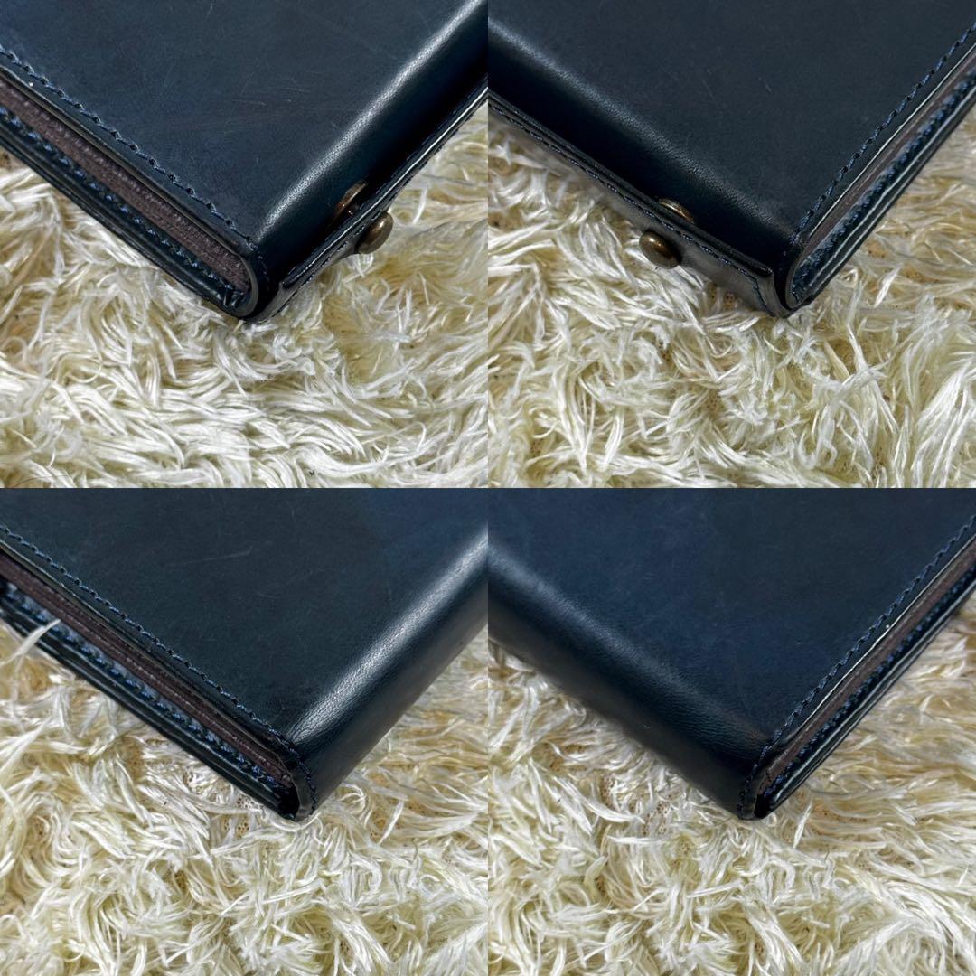 大人気✨エムピウ　ミッレフォッリエ2 P25 ブルー　チョコ ネイビー系　レザー