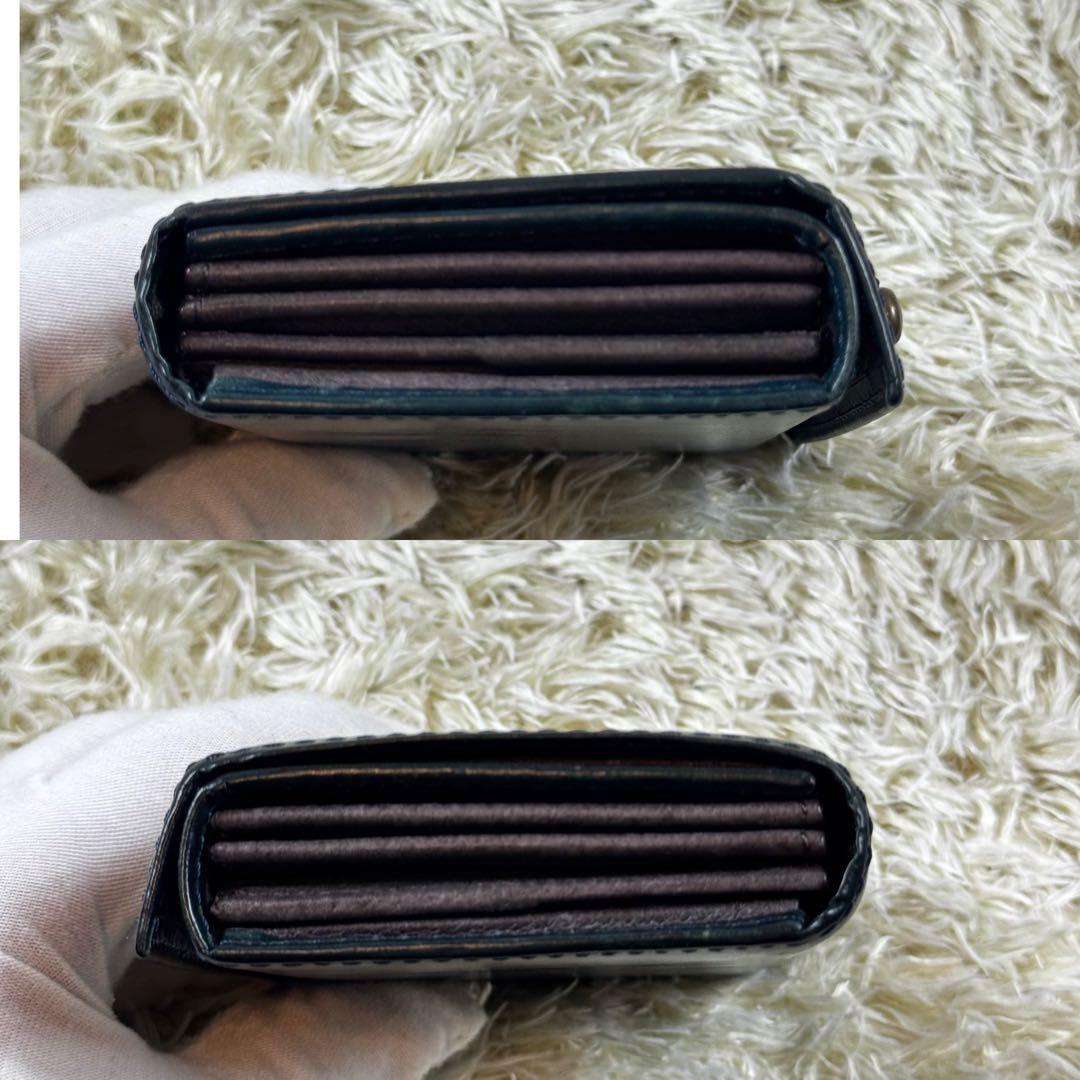 大人気✨エムピウ　ミッレフォッリエ2 P25 ブルー　チョコ ネイビー系　レザー