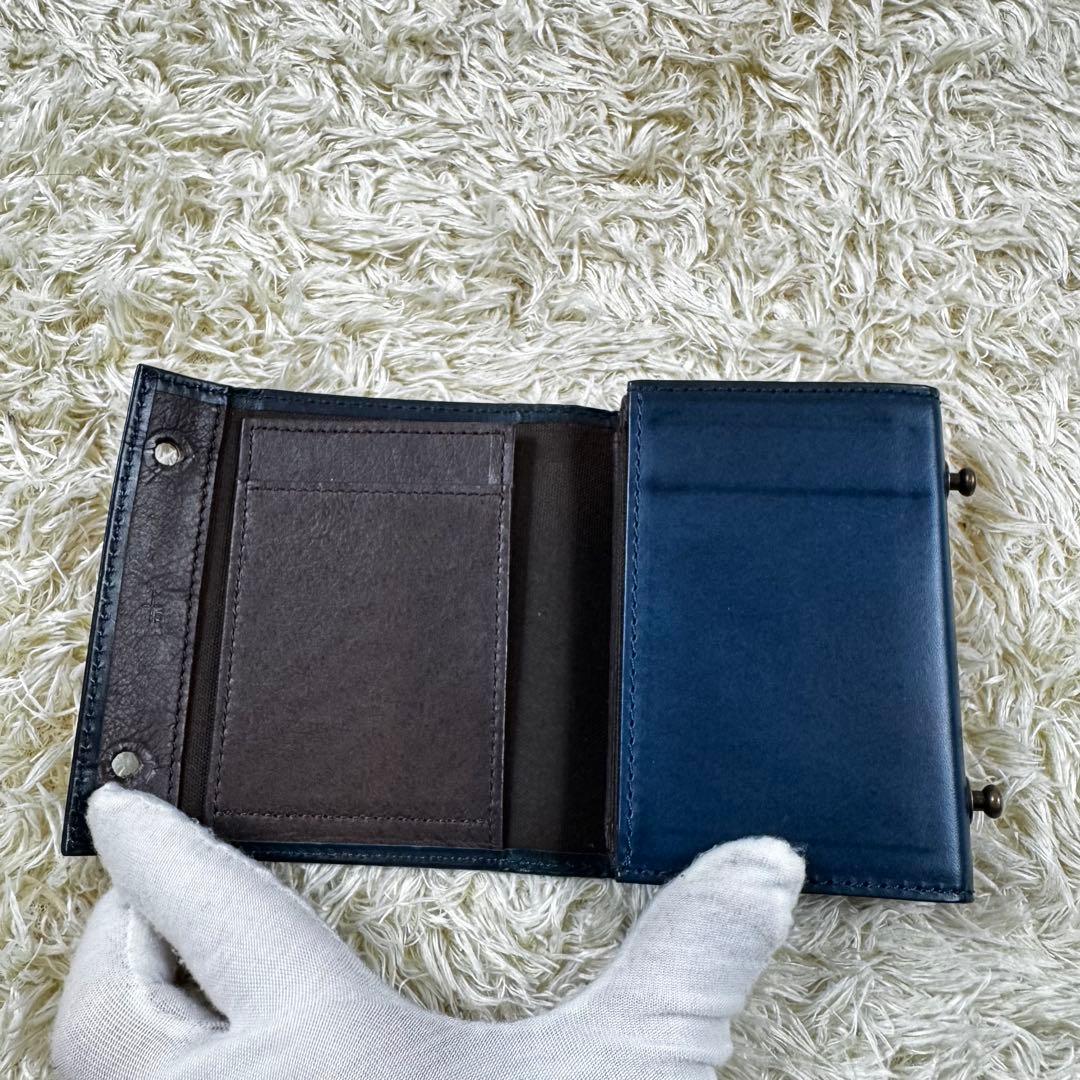 大人気✨エムピウ　ミッレフォッリエ2 P25 ブルー　チョコ ネイビー系　レザー