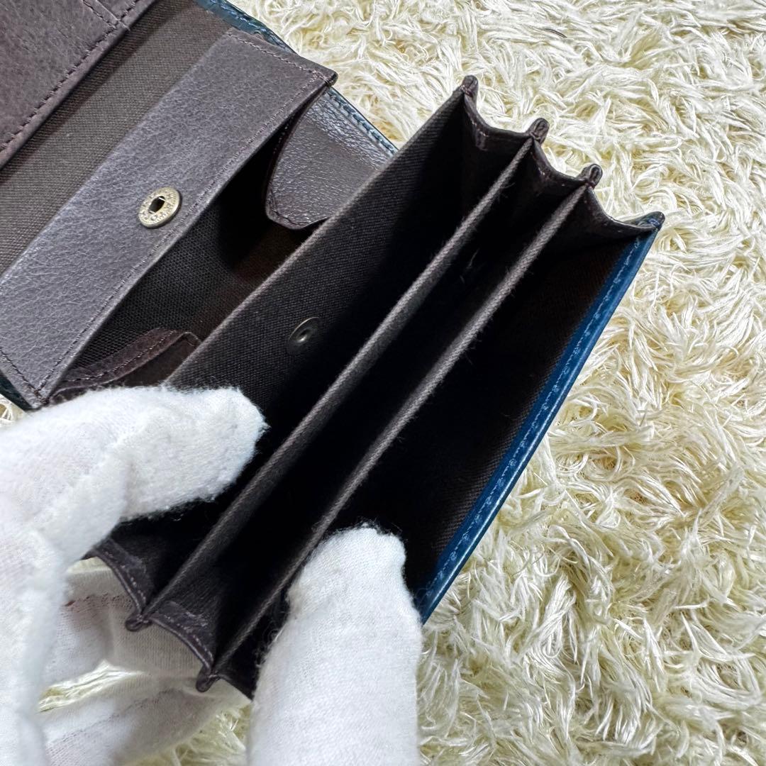 大人気✨エムピウ　ミッレフォッリエ2 P25 ブルー　チョコ ネイビー系　レザー