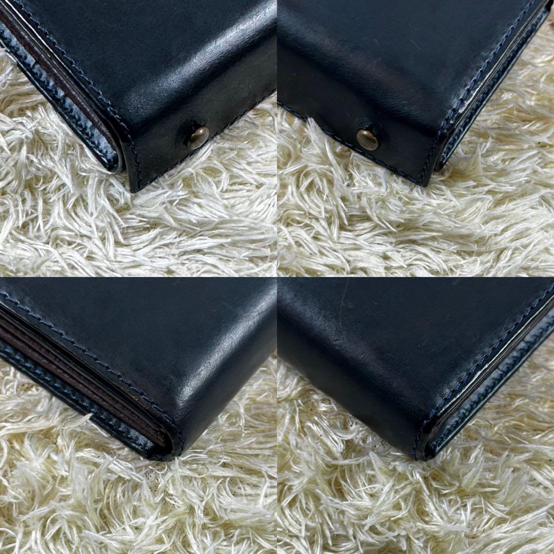 大人気✨エムピウ　ミッレフォッリエ2 P25 ブルー　チョコ ネイビー系　レザー