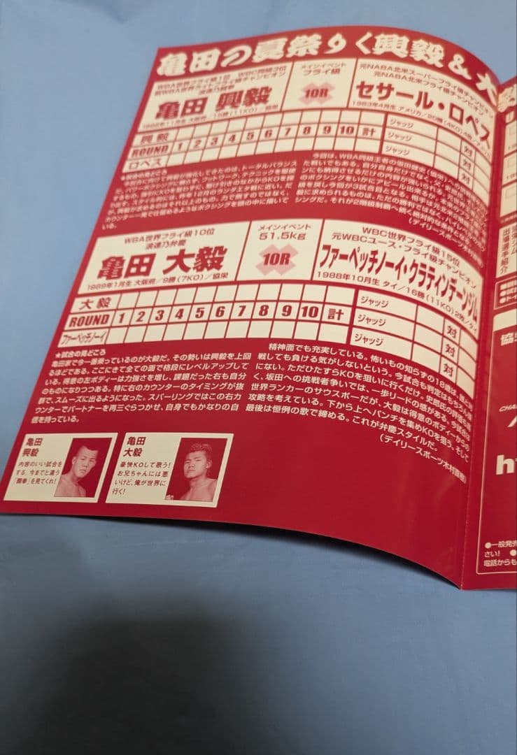 ボクシング パンフレット 亀田興毅×ロペス 女子バレー フライヤー