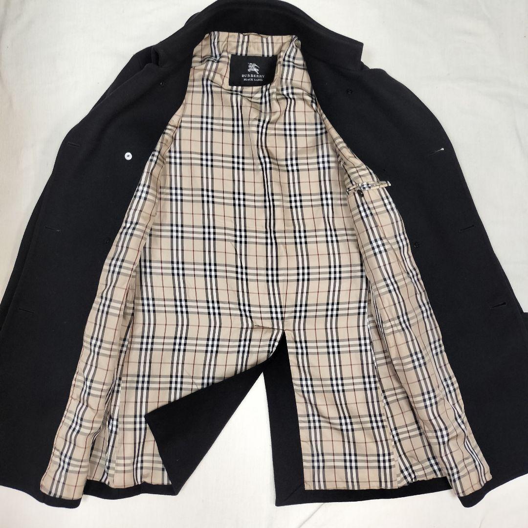 BURBERRY ブラックレーベル ノバチェック 銀ボタン コート　アンゴラ