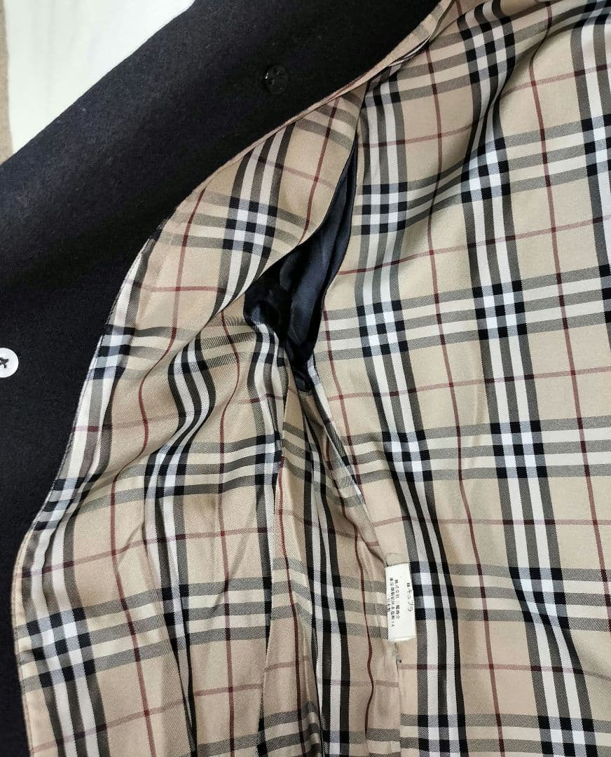 BURBERRY ブラックレーベル ノバチェック 銀ボタン コート　アンゴラ