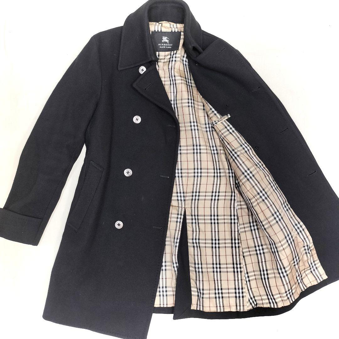 BURBERRY ブラックレーベル ノバチェック 銀ボタン コート　アンゴラ