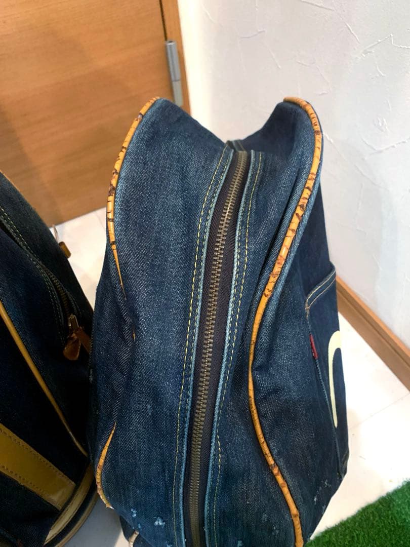 超希少　エビス　エヴィス　EVISU デニム　本革レザー　キャディバッグ