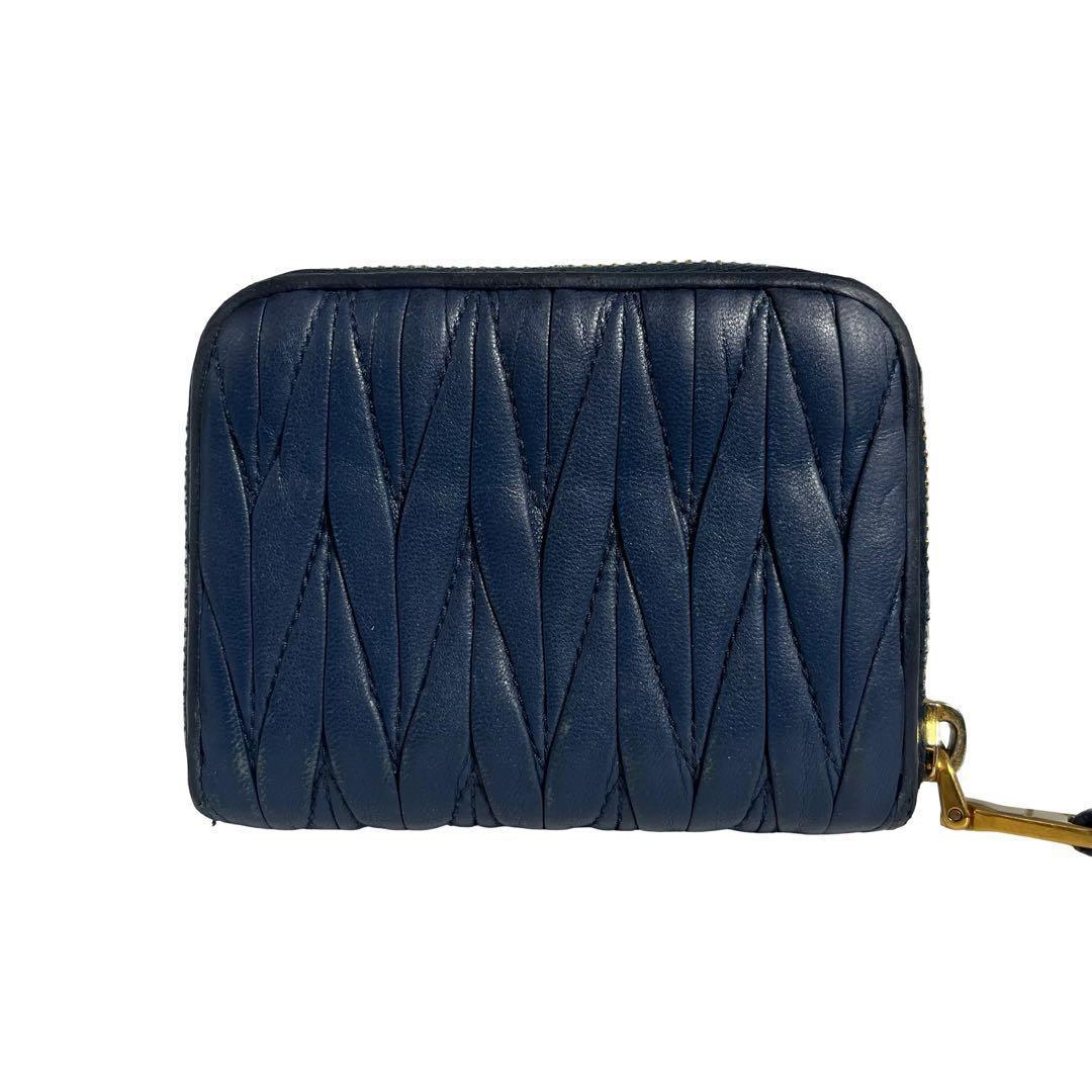 レア✨ミュウミュウ ケース 小銭入れ ファスナー マテラッセ ブルー