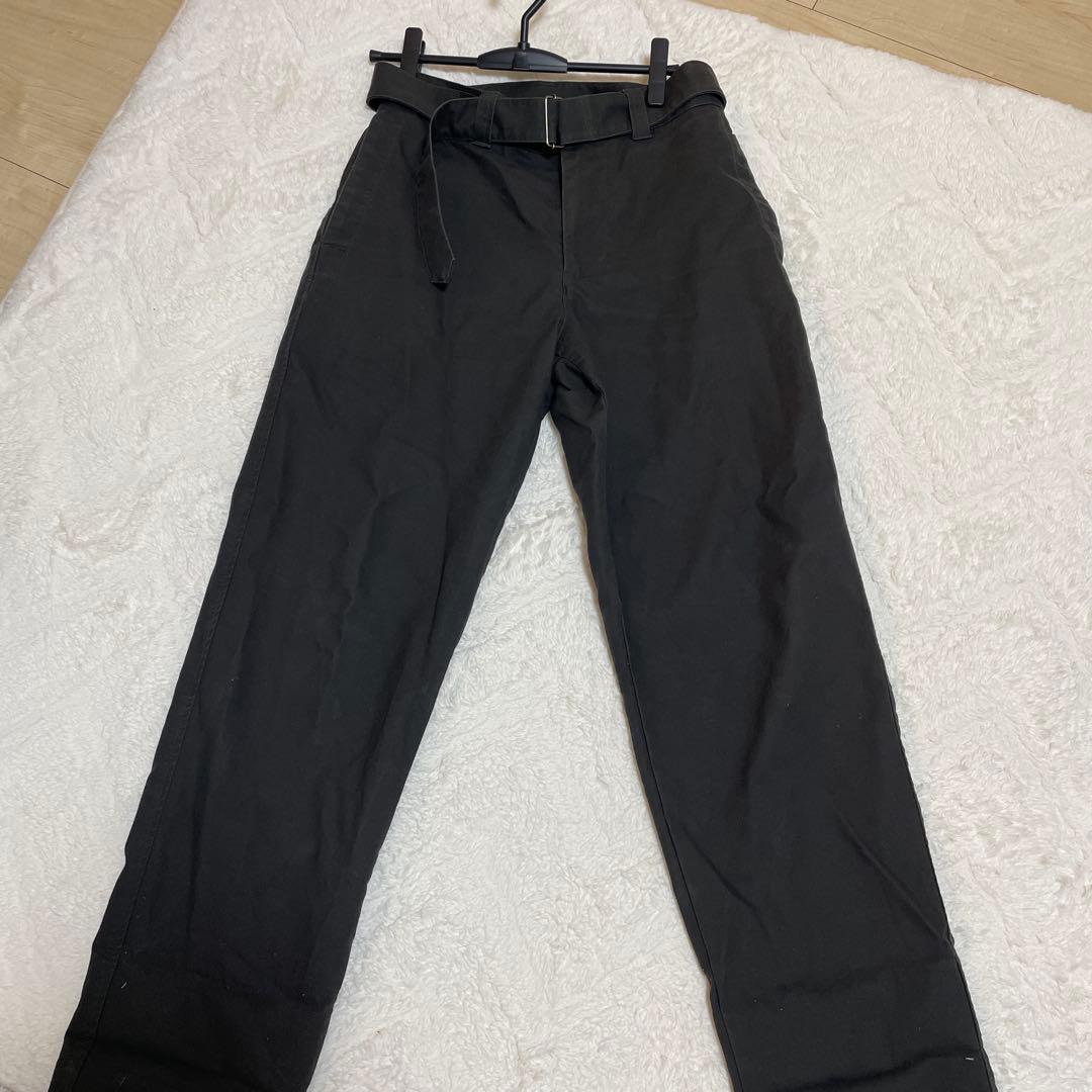 MHL mhl メンズ パンツ ブラック 黒 ベルト付き カジュアルパンツ