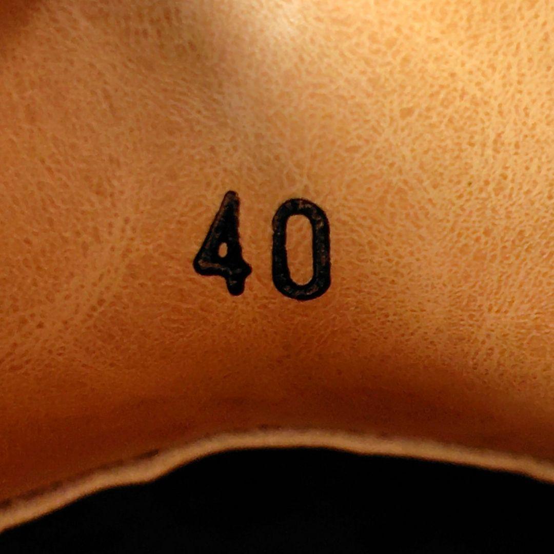 未使用級 マネブ ドレスシューズ プレーントゥ　レザー ブラック 40 25.5