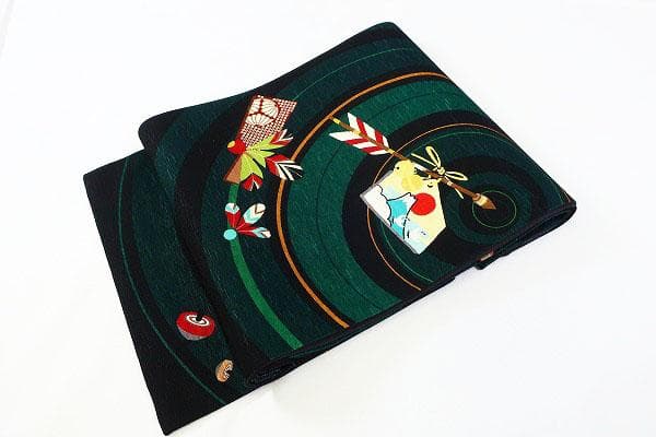 ★専用★美品 開き名古屋帯 絵馬 こま 羽子板 お正月 長さ3m78cm 正絹