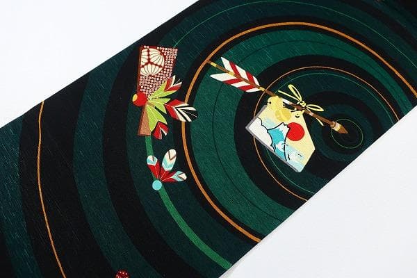 ★専用★美品 開き名古屋帯 絵馬 こま 羽子板 お正月 長さ3m78cm 正絹