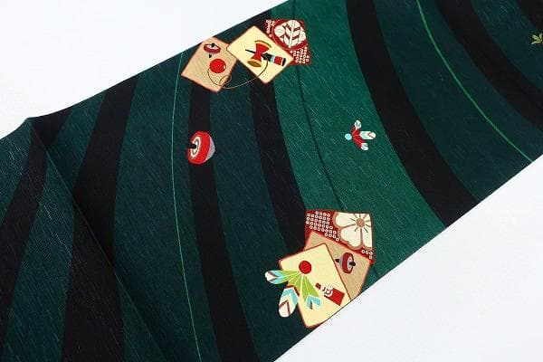 ★専用★美品 開き名古屋帯 絵馬 こま 羽子板 お正月 長さ3m78cm 正絹