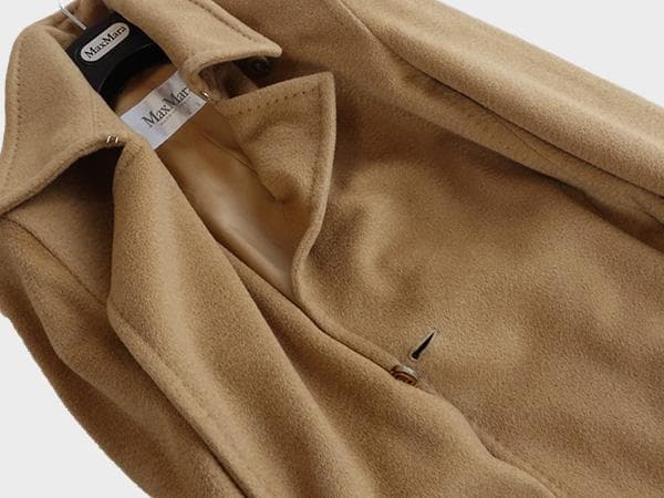 マックスマーラキャメル100％ベルテッドコート■白タグ■36マニュエラマヌエラ